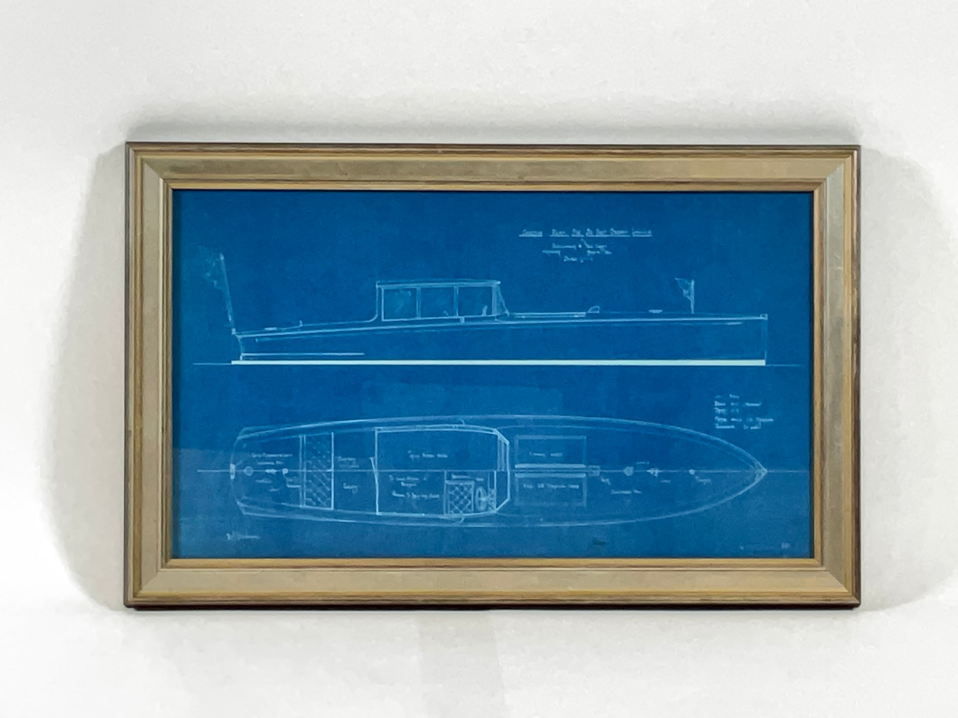 Walter McGinnis Blueprint for a 30 Foot Sedan Launch - Lannan Gallery