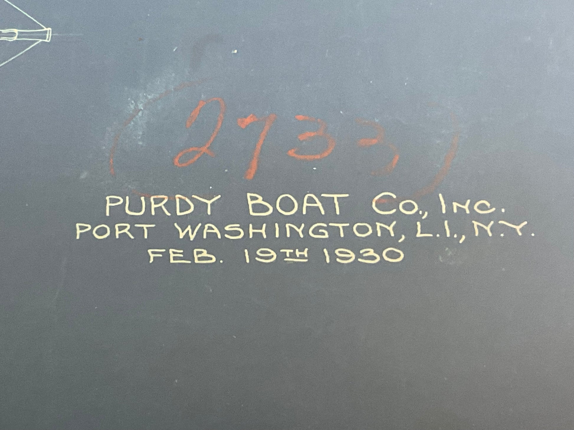 Rare Purdy Boat Company Blueprint for a Speedboat - Lannan Gallery
