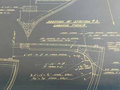 Yankee One Design Class Hull Blueprint - Lannan Gallery