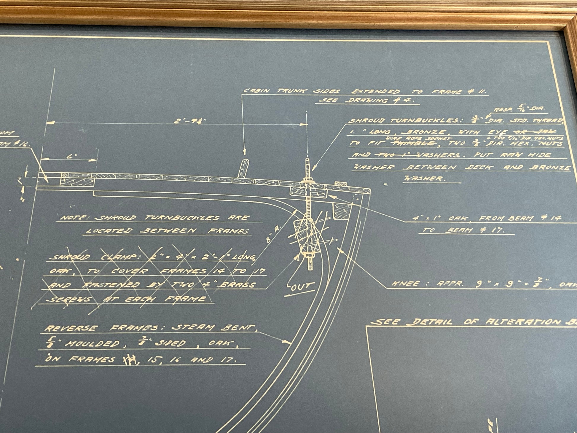 Yankee One Design Class Hull Blueprint - Lannan Gallery