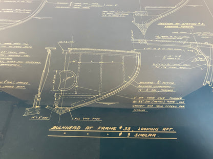 Yankee One Design Class Hull Blueprint - Lannan Gallery