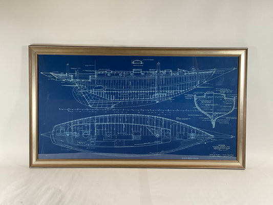 Original Blueprint of the Herreshoff Yawl Evening Star - Lannan Gallery