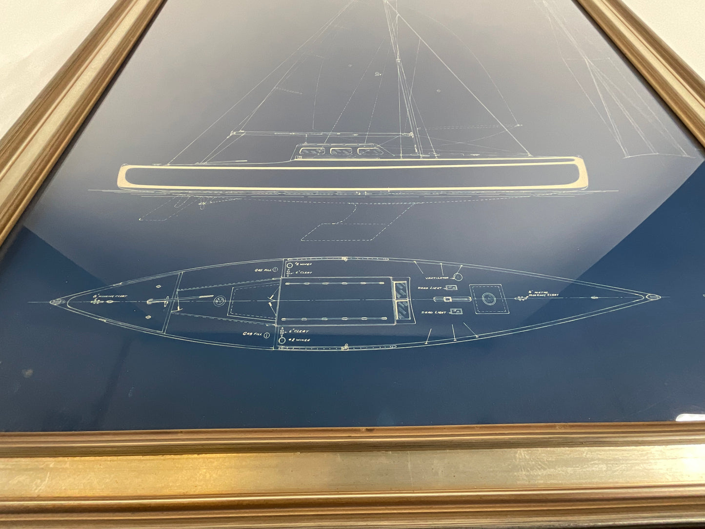Original George Lawley Yacht Blueprint - Lannan Gallery