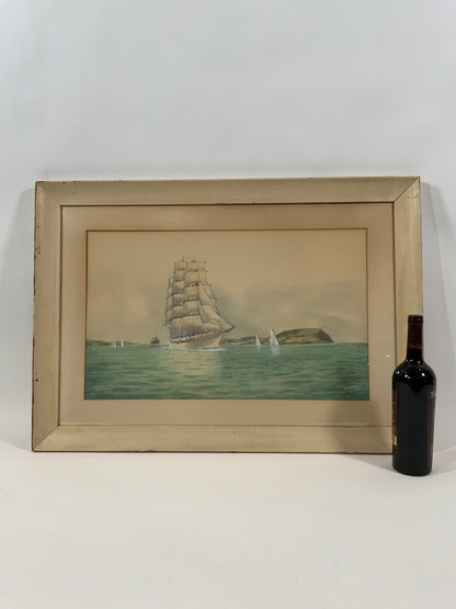 Painting of the Post Yacht Sea Cloud - Lannan Gallery