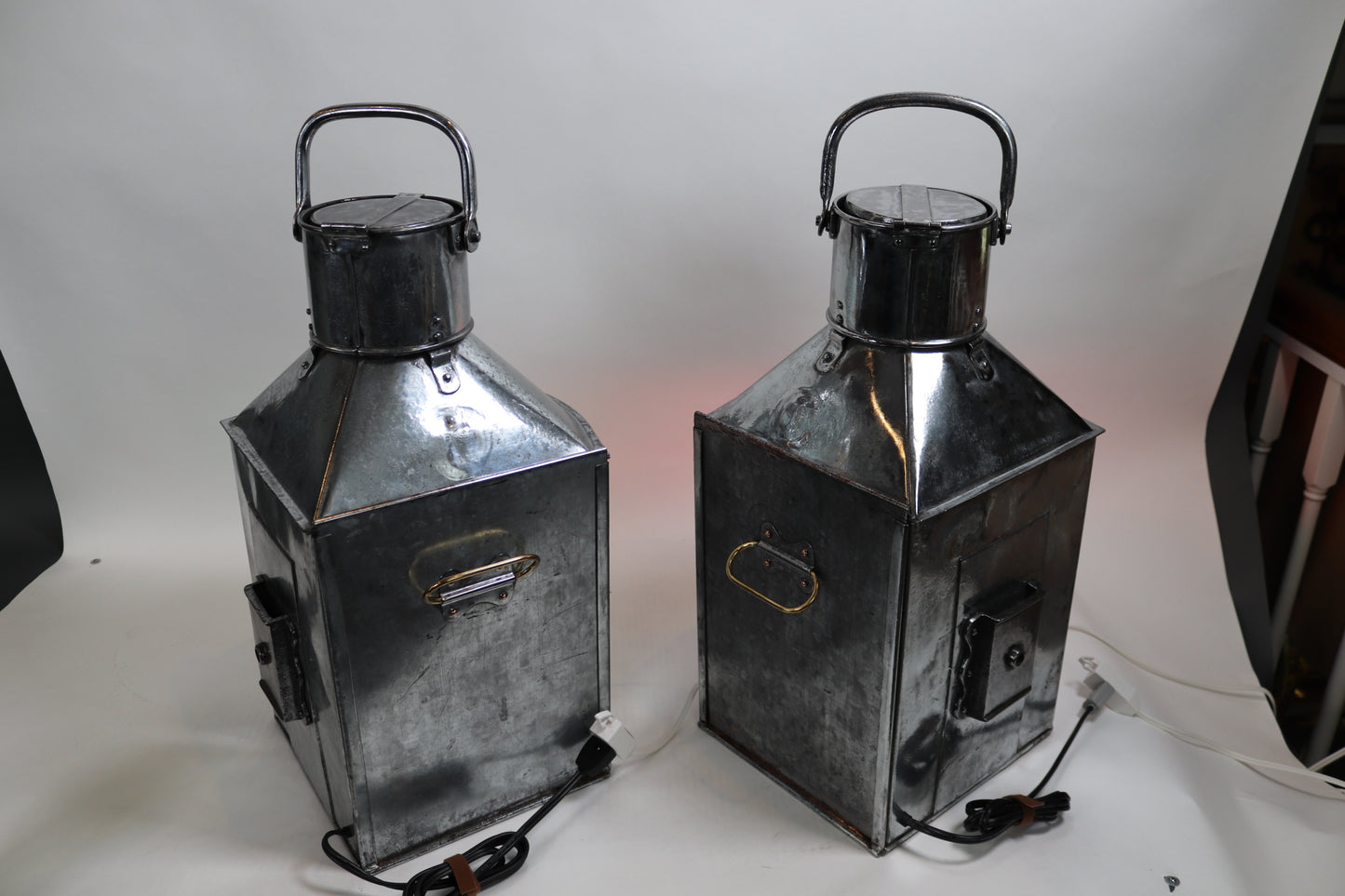 Large Pair of Port and Starboard Ships Lanterns - Lannan Gallery