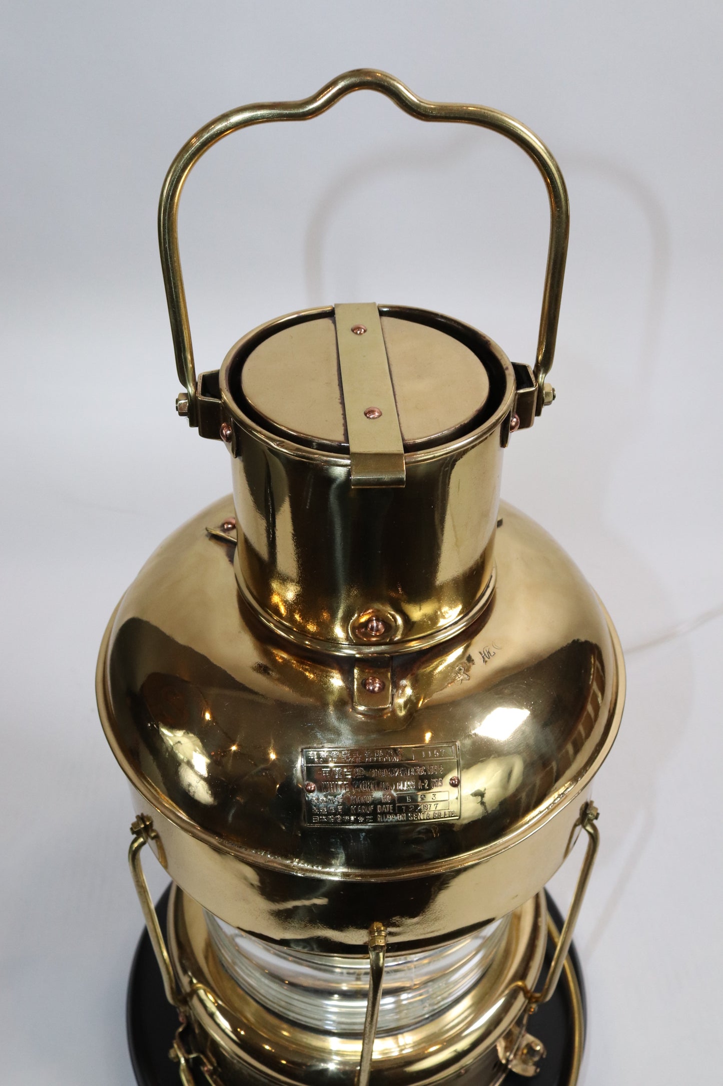 Solid Brass Ships Anchor Lantern by Nippon Sento Co. - Lannan Gallery