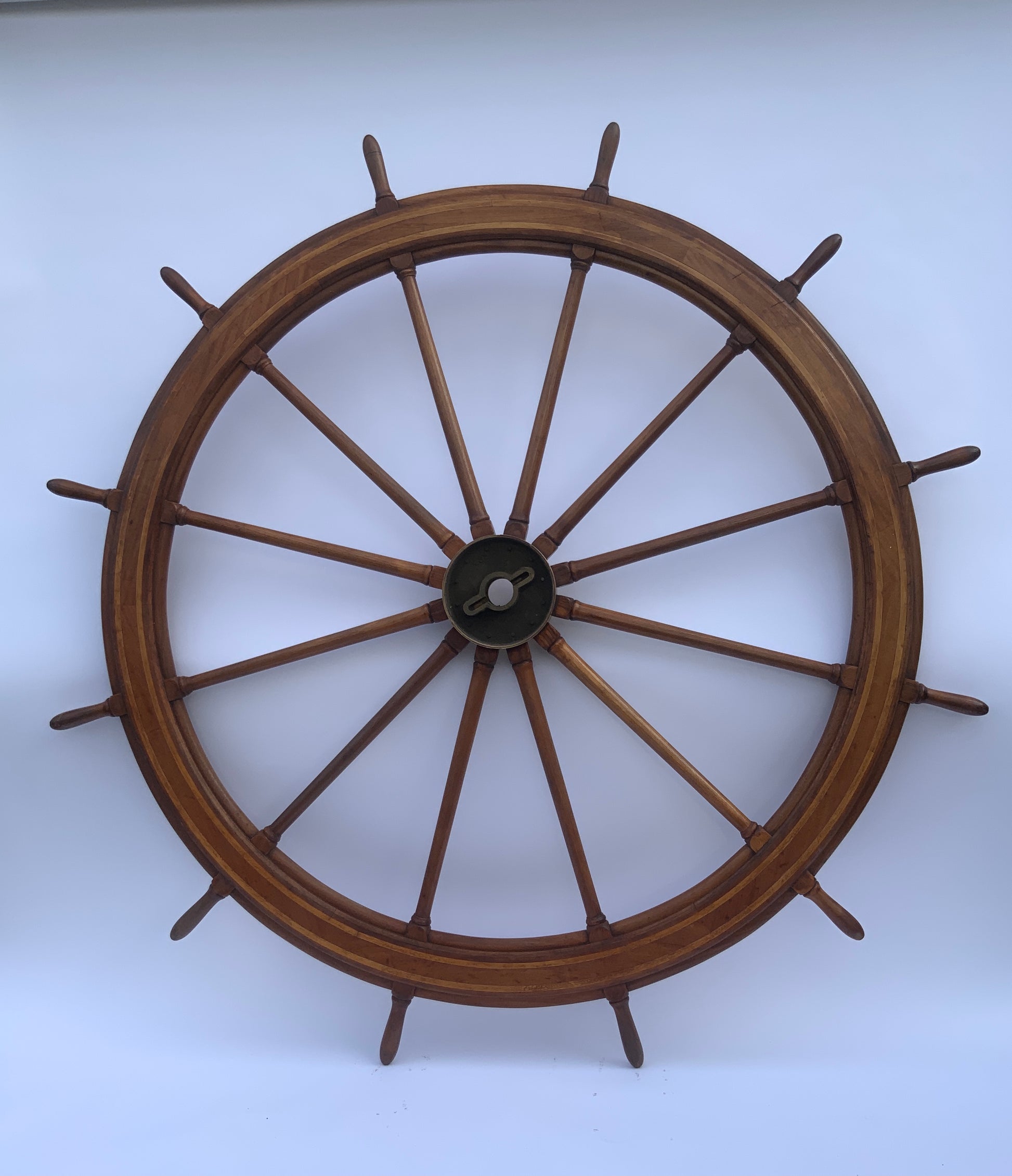 Seven Foot Ships Wheel with Brass Hub - Lannan Gallery