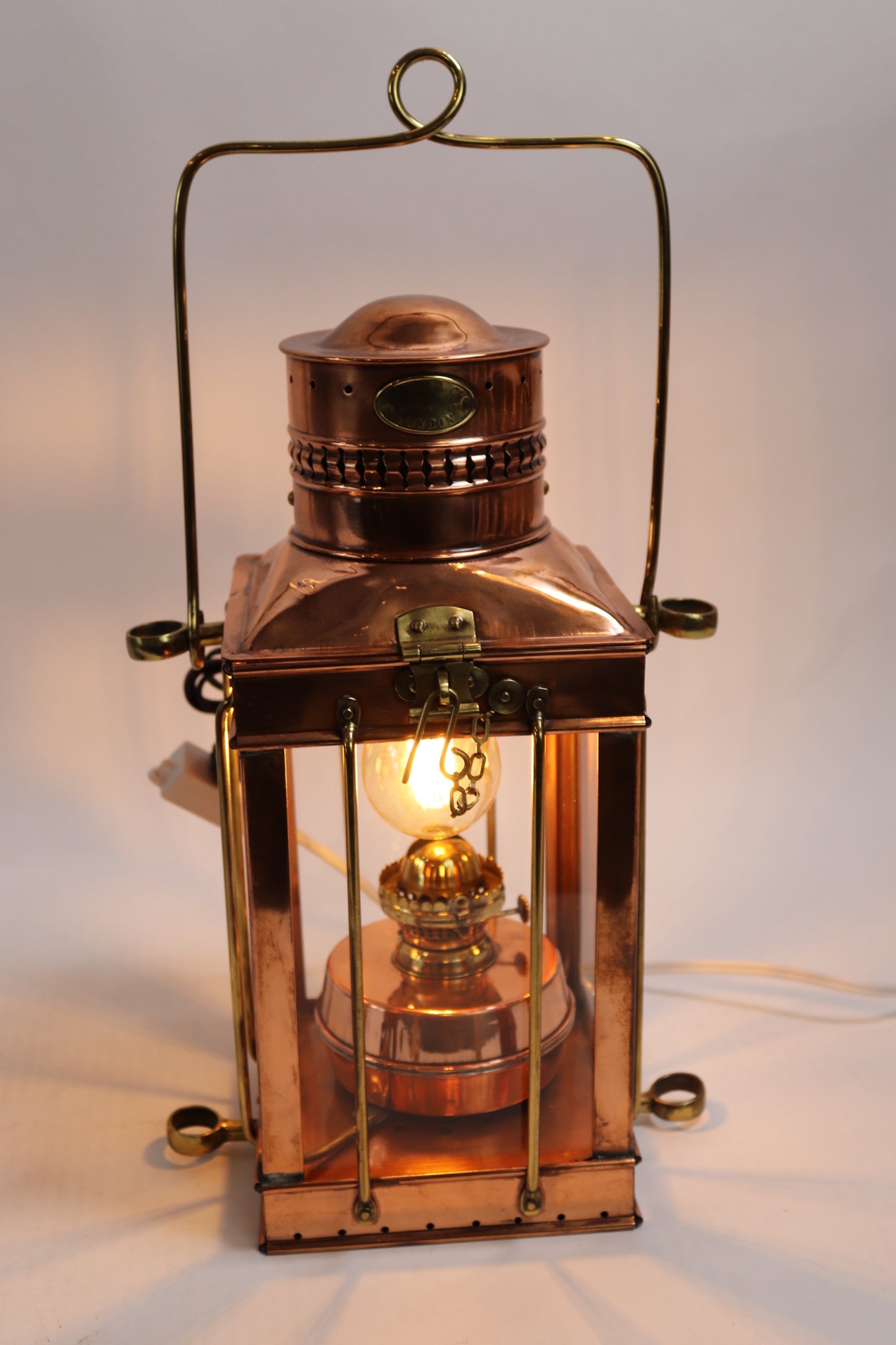 Copper Ships Cabin Lantern by Davey of London - Lannan Gallery