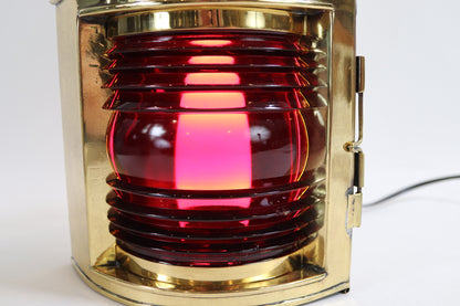 Brass Yacht Lantern with Ruby Red Lens - Lannan Gallery