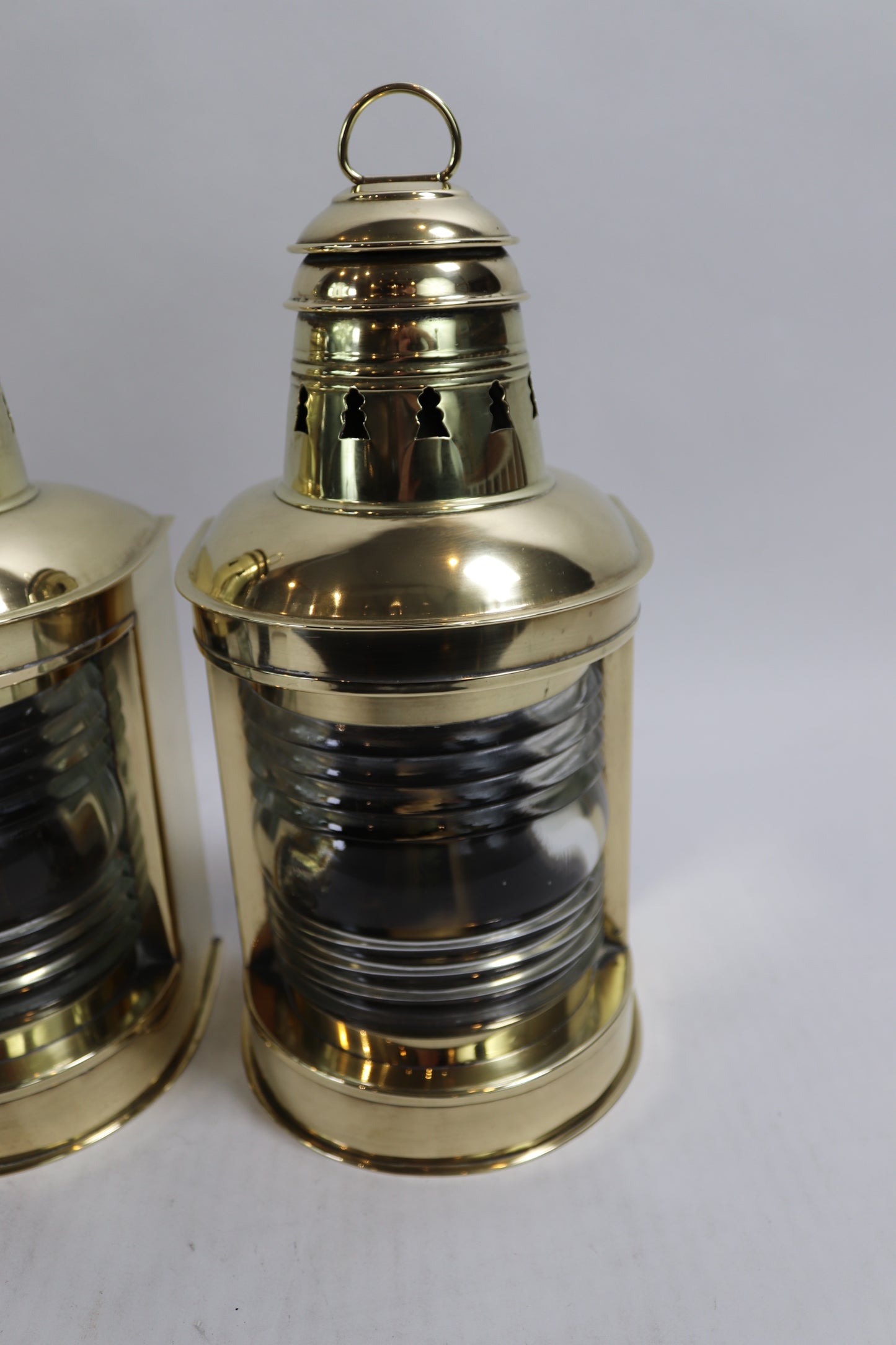 Pair of Brass Ships Masthead Lanterns - Lannan Gallery