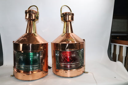 Pair of Port and Starboard Ships Lanterns - Lannan Gallery