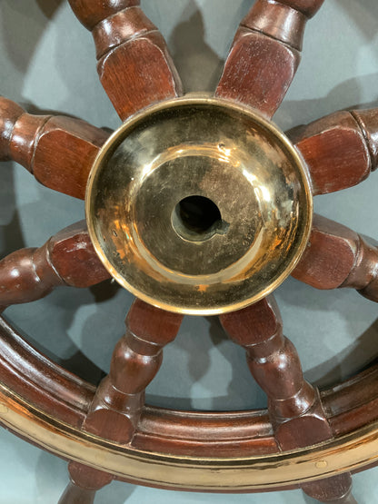 Eight spoke ships wheel with solid brass – Lannan Gallery - Lannan Gallery
