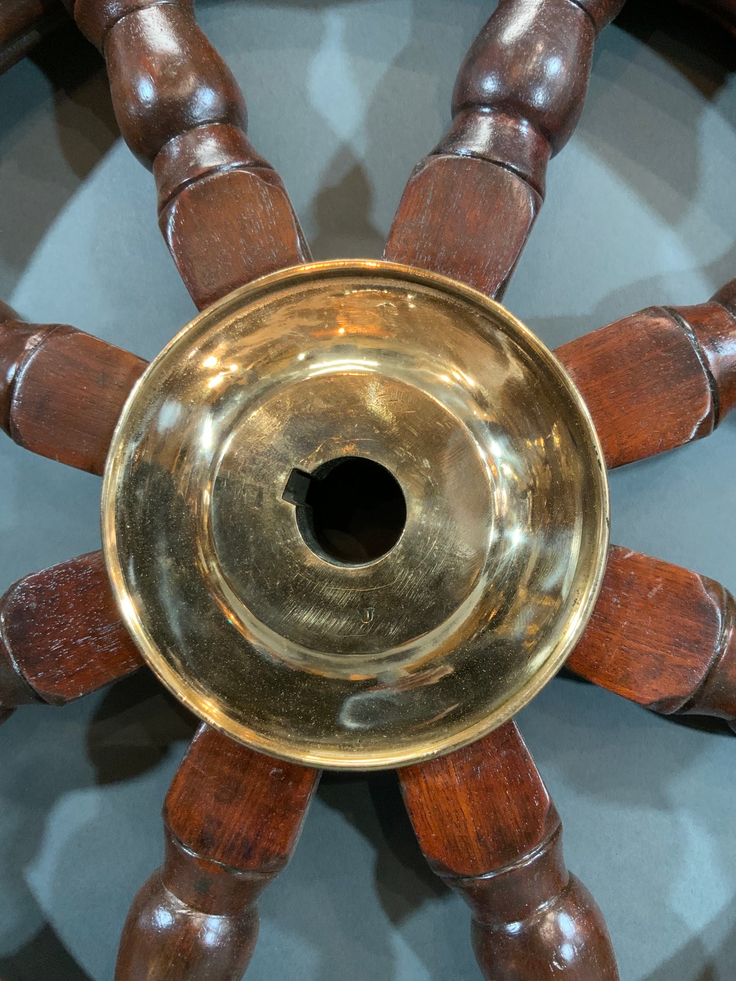 Eight spoke ships wheel with solid brass – Lannan Gallery - Lannan Gallery