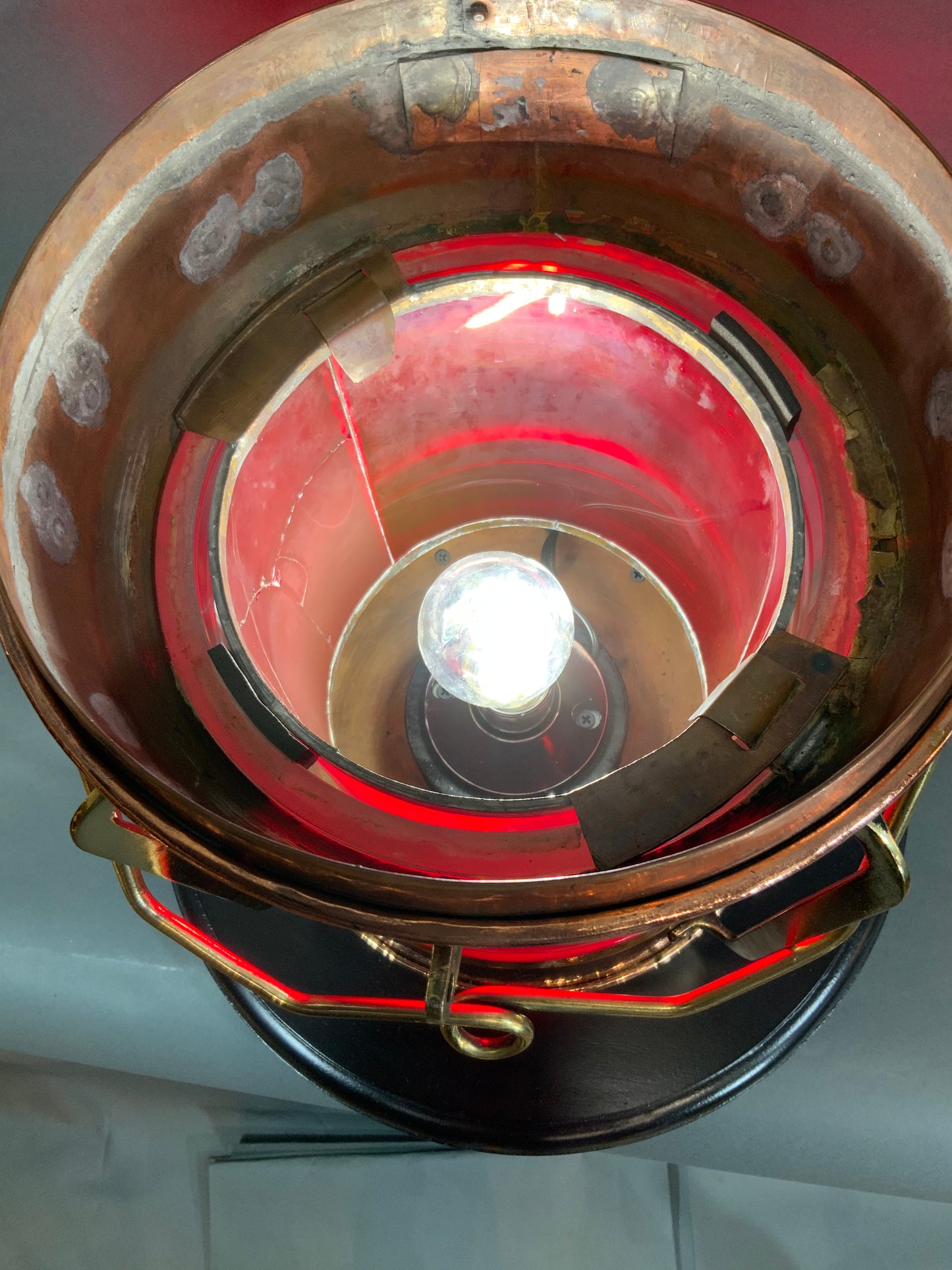 Solid Copper Ship’s Lantern by Tung Woo of Hong Kong - Lannan Gallery