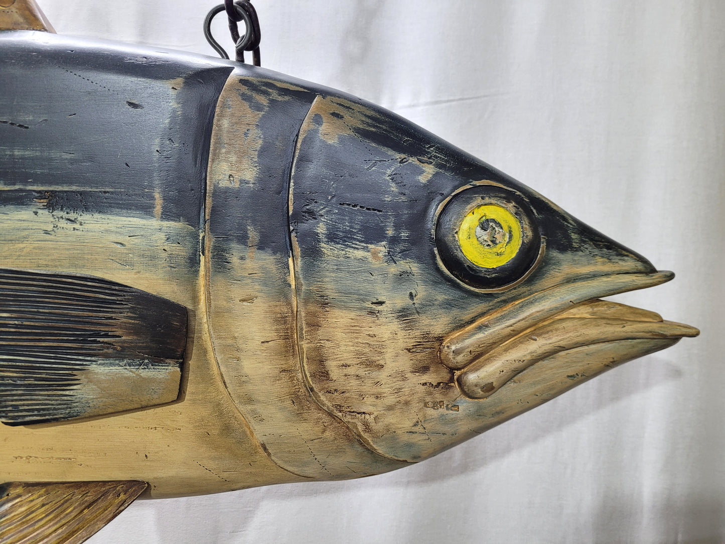 6- Foot Carved Atlantic Yellowfin Tuna Trade Sign - Lannan Gallery