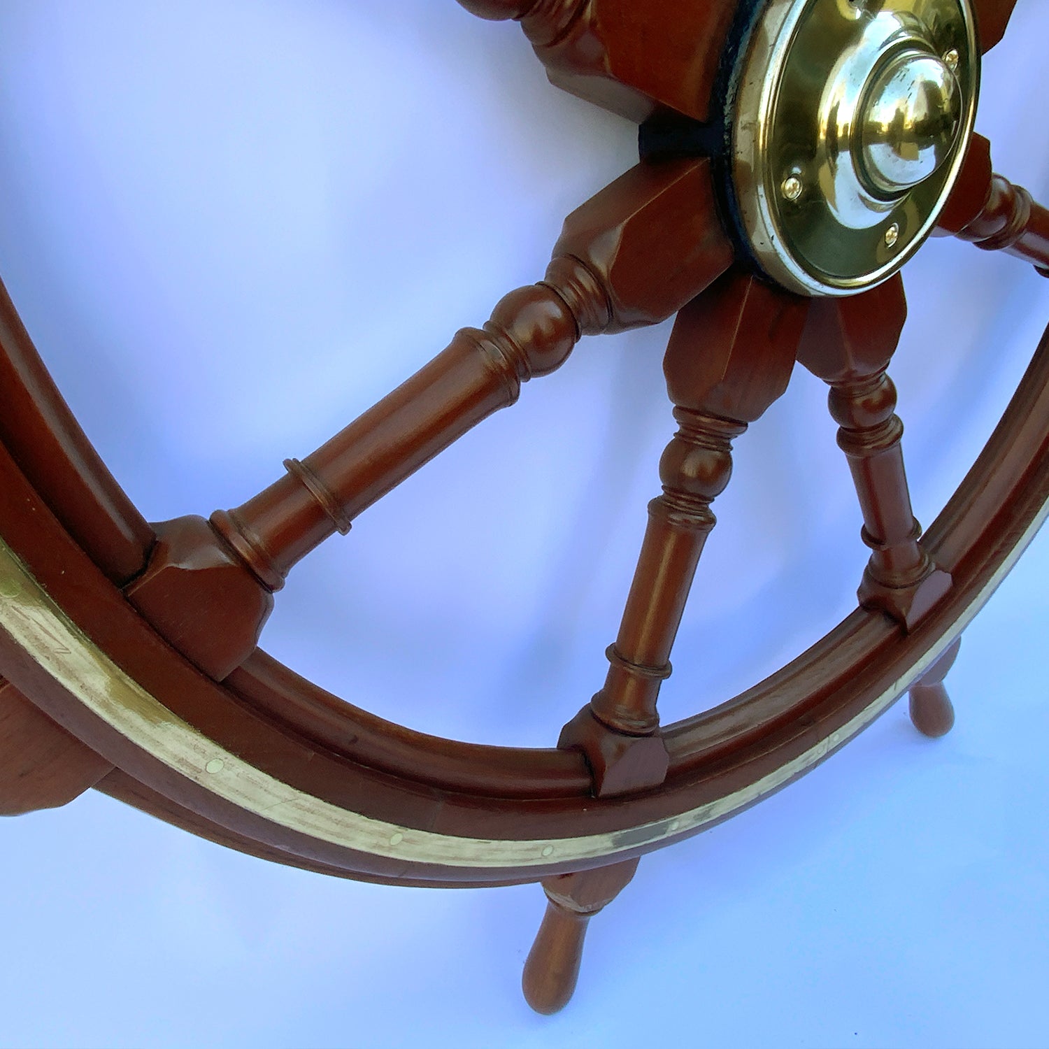 Mahogany And Brass Antique Ship's Wheel - Lannan Gallery