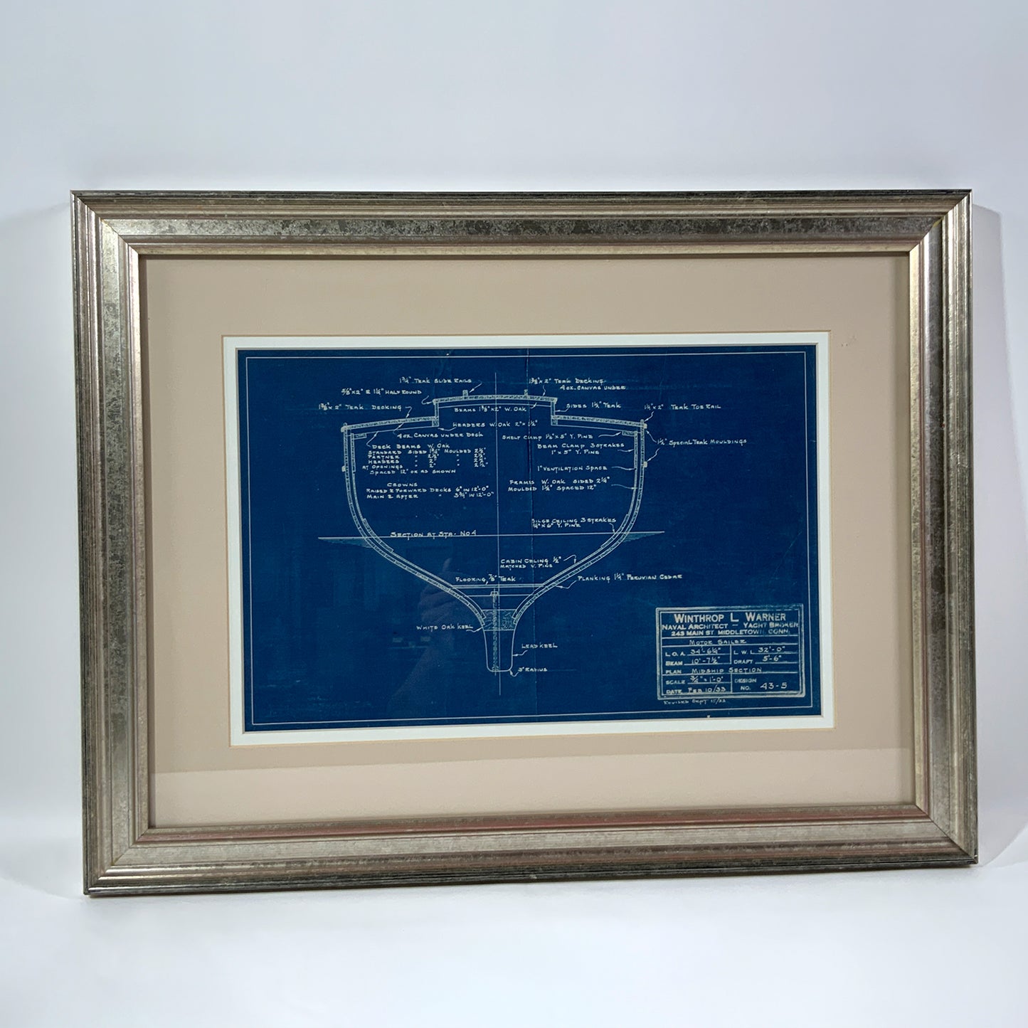 Motor Sailor Blueprint By Winthrop Warner - Lannan Gallery