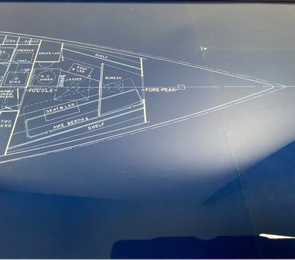 Original Blueprint Of Yacht Venture III By Olin Stevens - Lannan Gallery