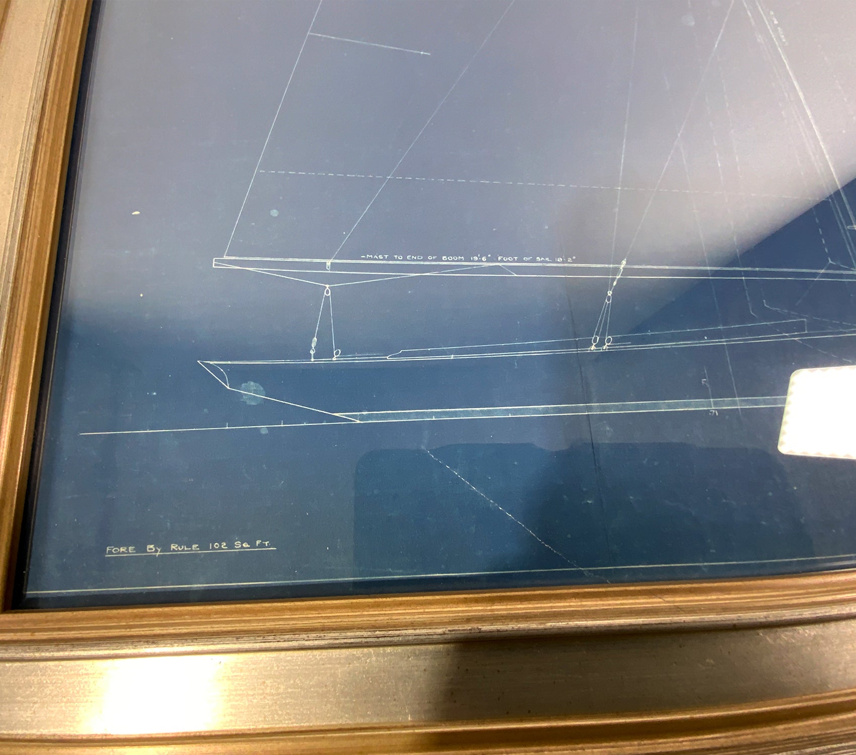 Original Yacht Blueprint By Famed William Gardner - Lannan Gallery