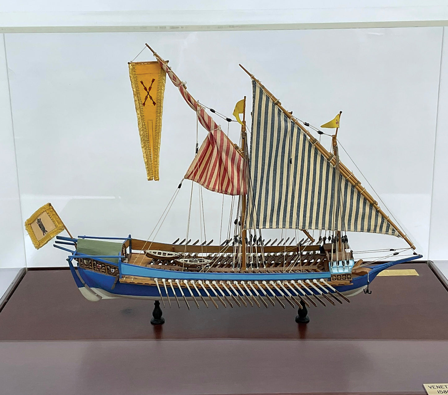 Venetian Galley Ship Model In Case - Lannan Gallery