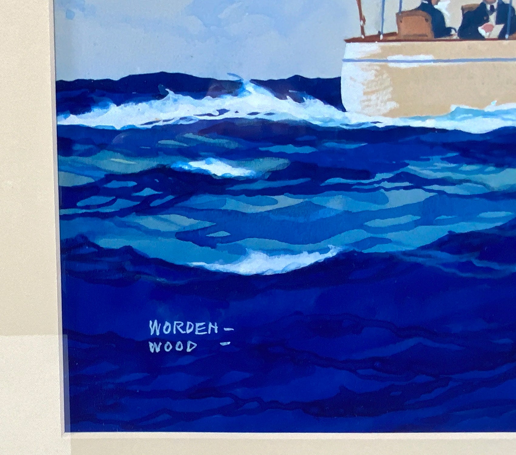 Painting Of A New York Yacht Club Yacht Underway - Lannan Gallery