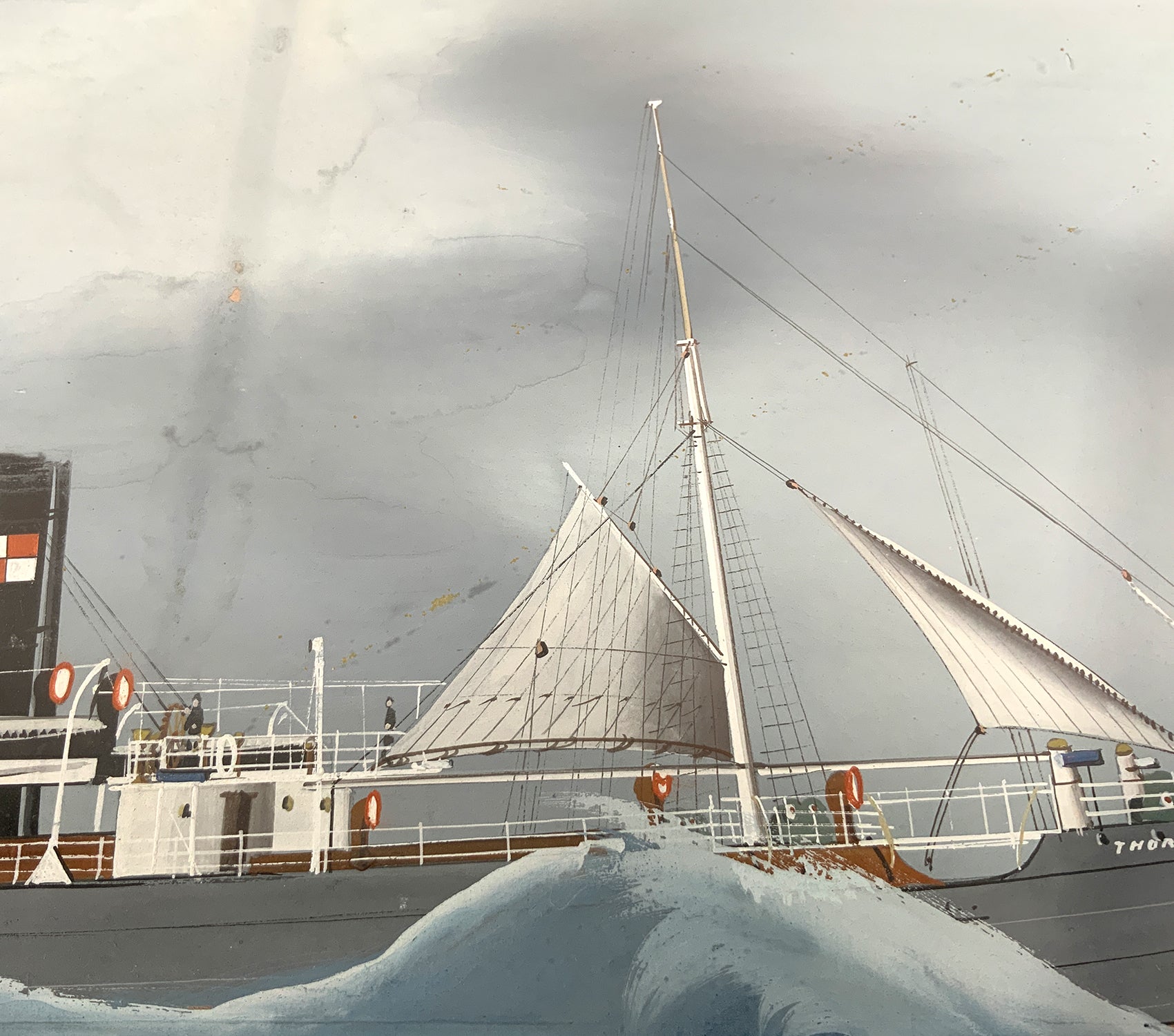 Painting Of British Steamship S.S. Thornaby - Lannan Gallery