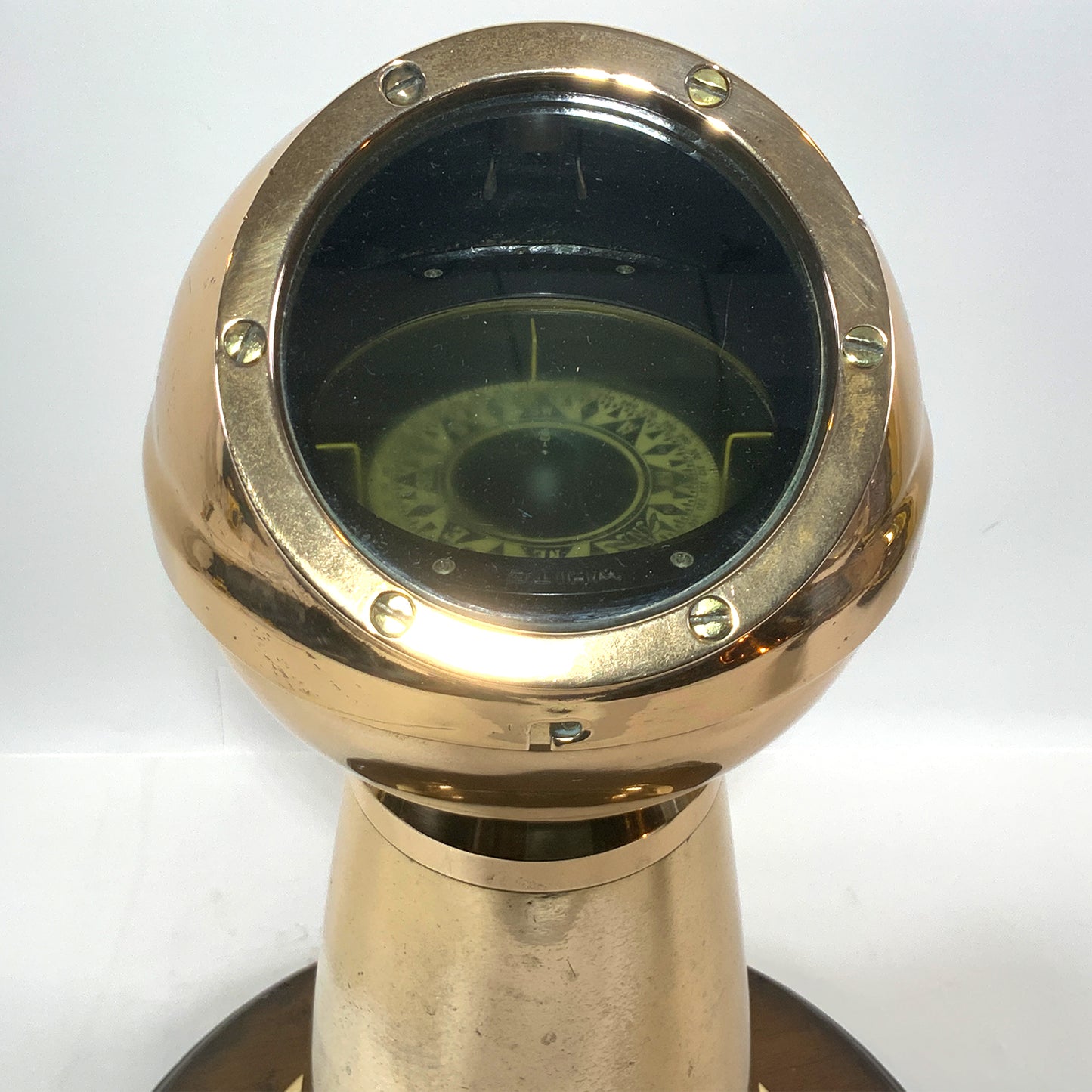 Solid Brass Antique Yacht Binnacle Compass - Lannan Gallery