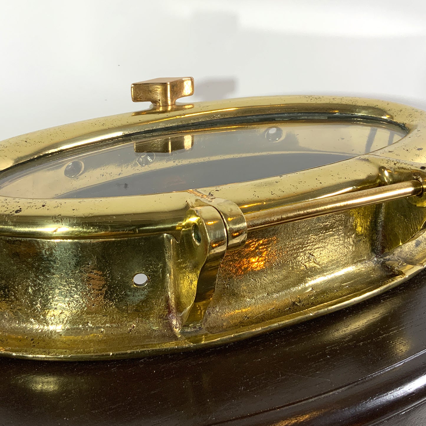 Solid Brass Catboat Porthole Table - Lannan Gallery