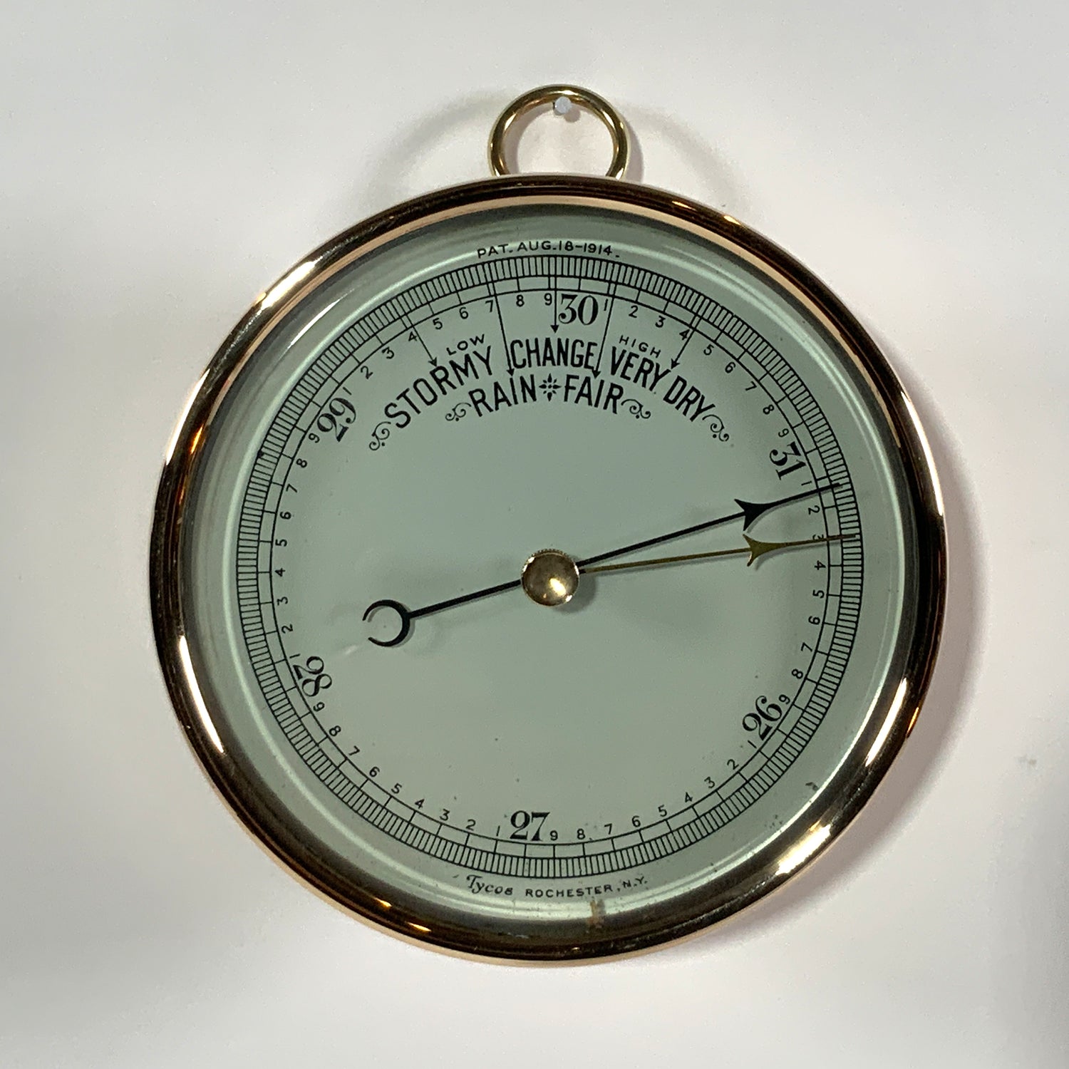Solid Brass Library Barometer 1914 - Lannan Gallery