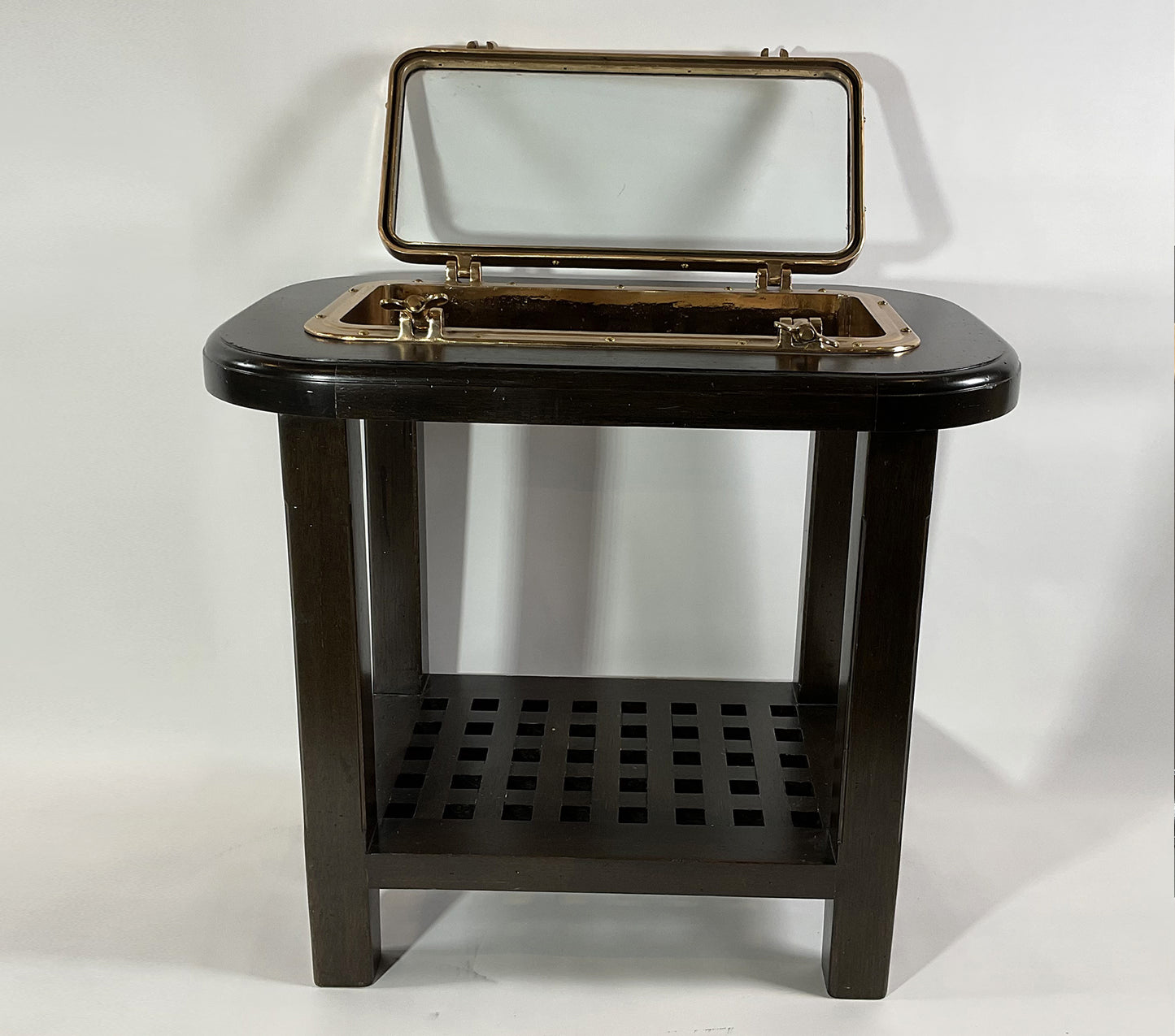 Solid Brass Ships Porthole Table - Lannan Gallery