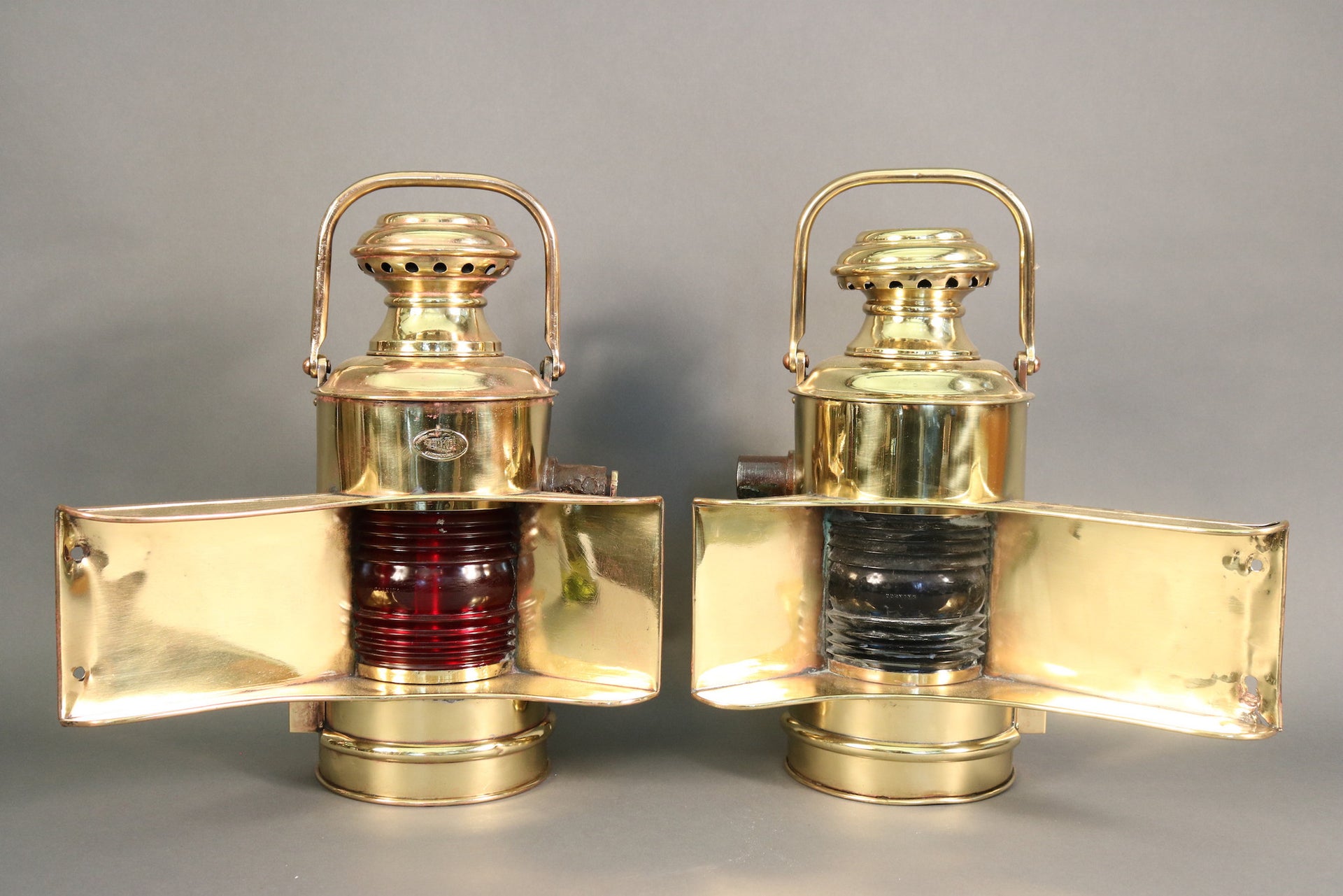Perko Brass Port & Starboard Lanterns with Shrouds – Lannan Gallery