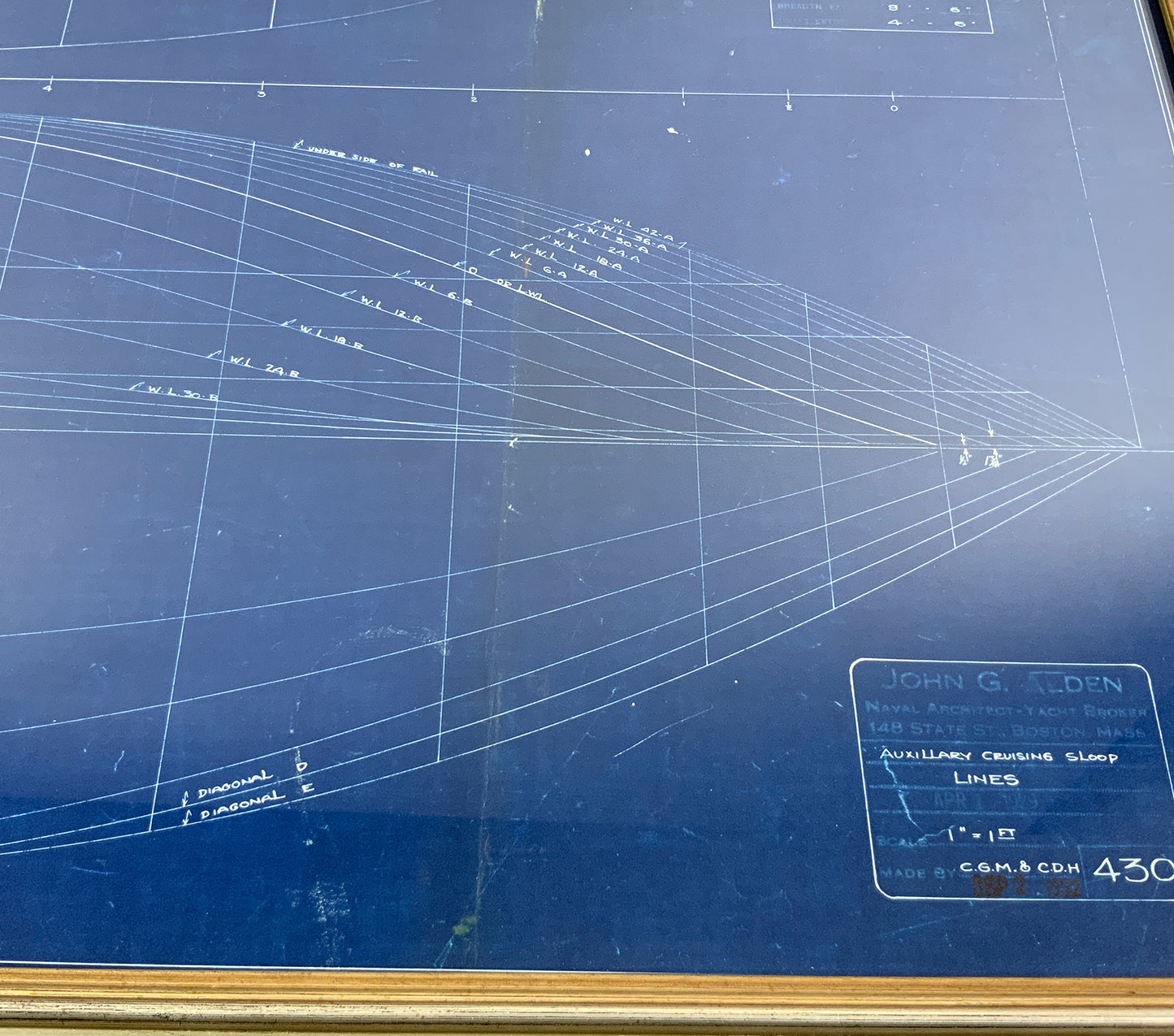 Yacht Blueprint From John Alden 1931 - Lannan Gallery