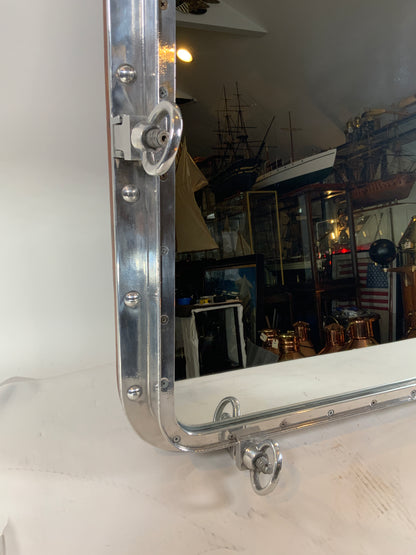 Rectangular Aluminum Ship's Porthole Mirror - Lannan Gallery