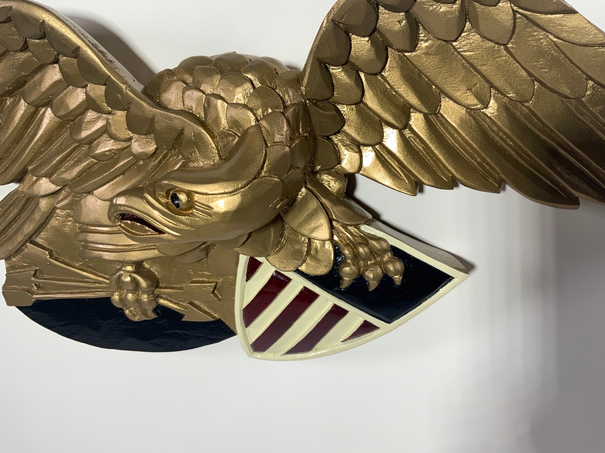 Old Gold Carved Wooden Eagle | Great Seal | "Louisburg" - Lannan Gallery