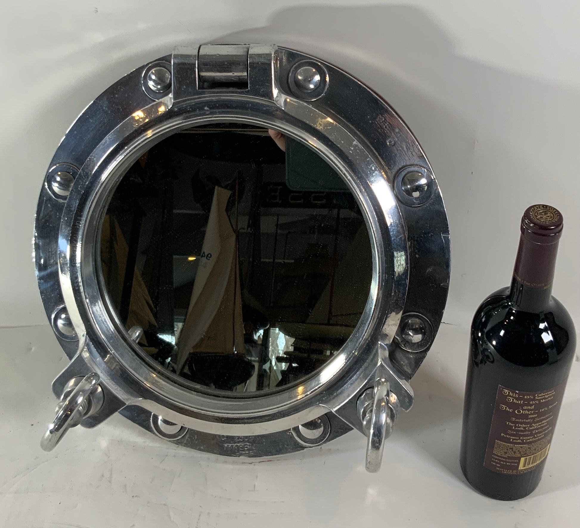 15 Inch Aluminum Ship's Porthole Mirror - Lannan Gallery