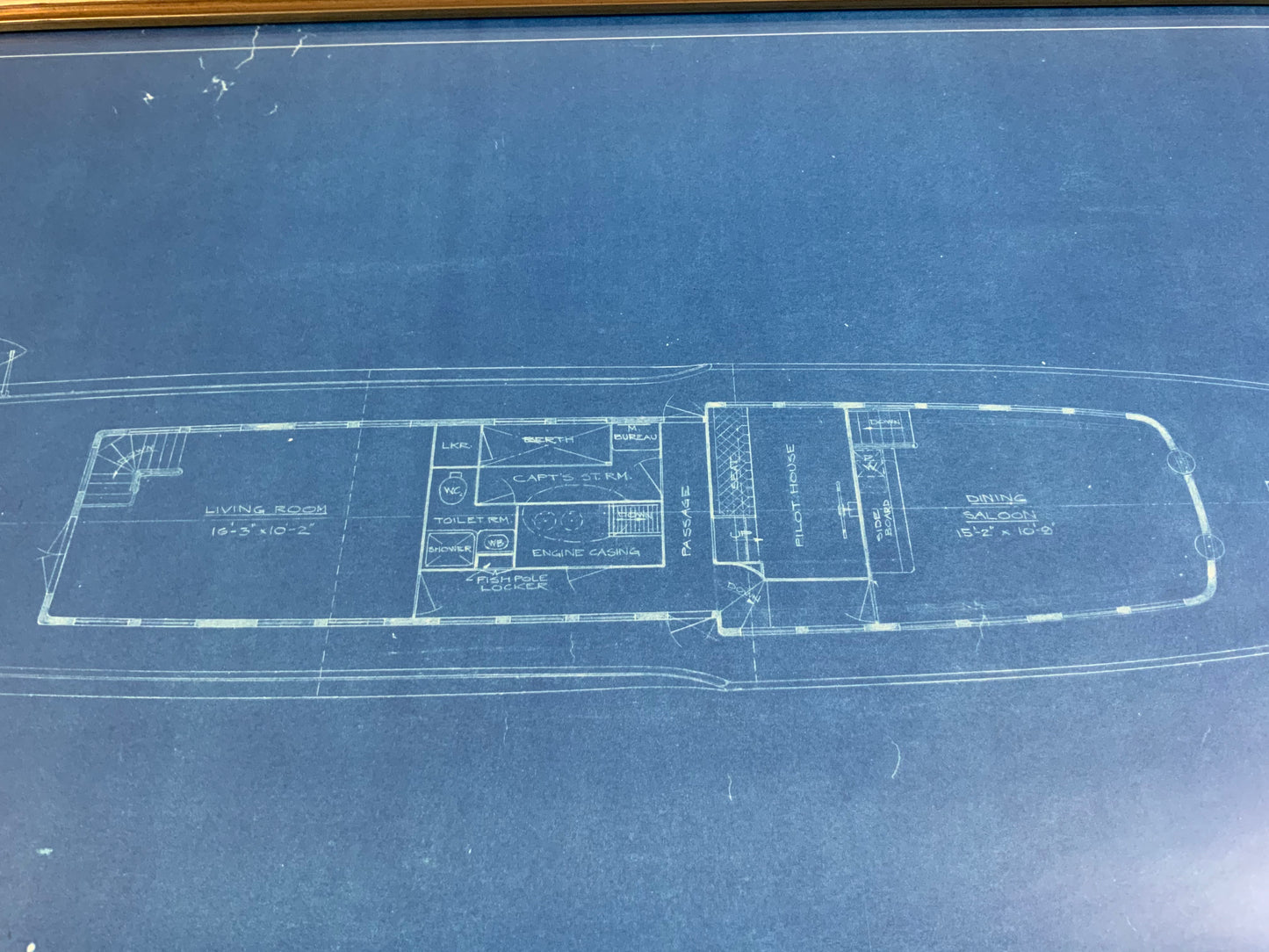 Original Yacht Blueprint P-201-2 by John Wells - Lannan Gallery