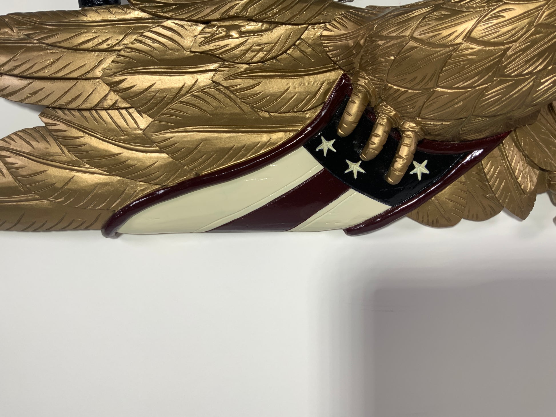 Old Gold Carved Eagle- "God Bless America" - Lannan Gallery