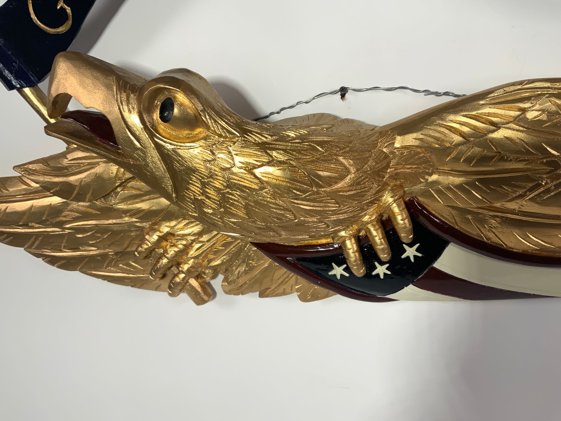 Gold Carved Eagle- "God Bless America" - Lannan Gallery