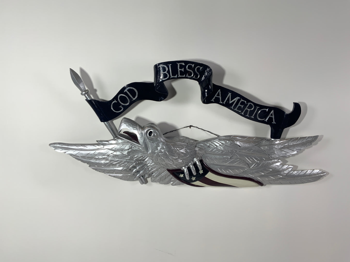 Silver Carved Eagle- "God Bless America" - Lannan Gallery