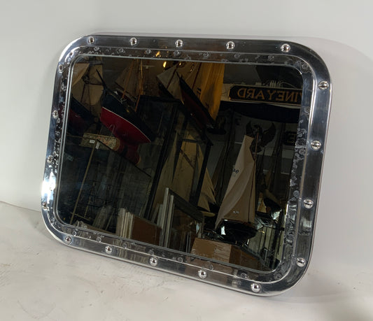 Rectangular Aluminum Ship's Porthole Mirror - Lannan Gallery