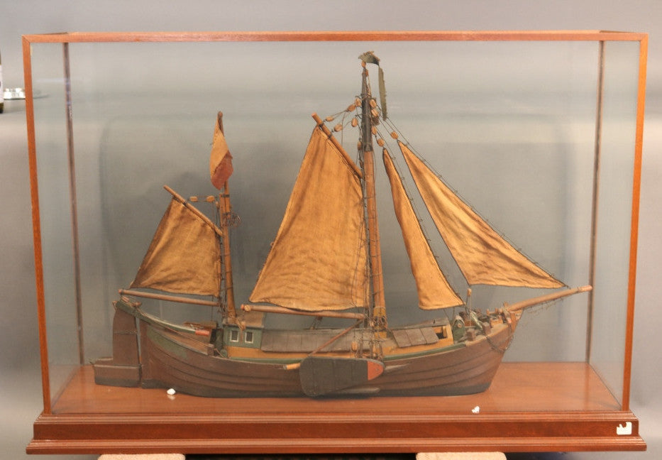 Cased Ship Model of a Dutch Work Boat - Lannan Gallery